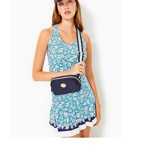 NWT Lilly Pulitzer Ace Active Dress Lunar Blue palm Beach Petals sz Large